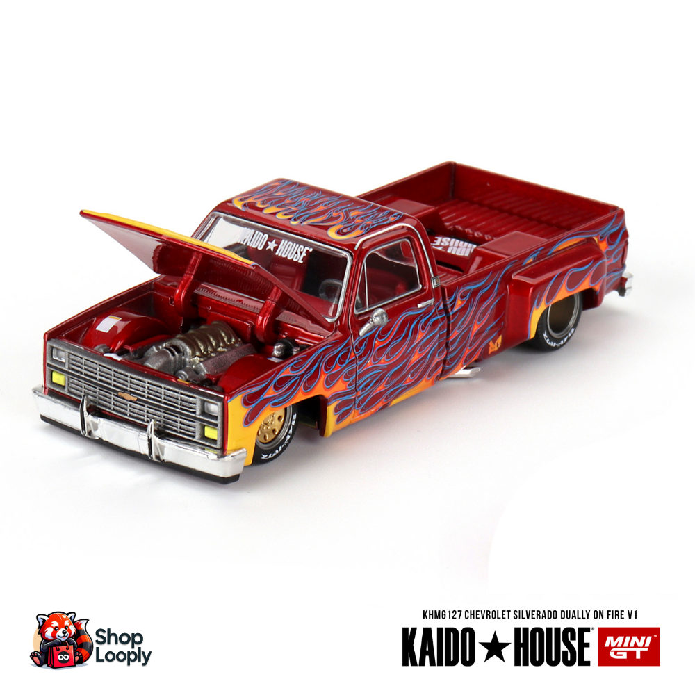 Kaido House 1:64 Chevy Silverado Dually Fire Collectible