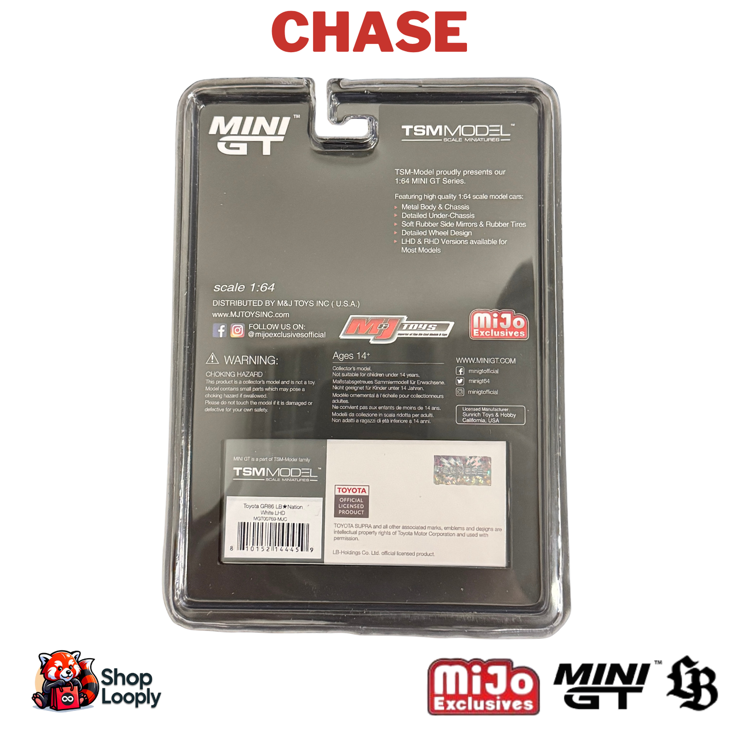 Mini GT Toyota GR86 LBWK Chase – 1:64 MiJo Exclusive Diecast JDM Car