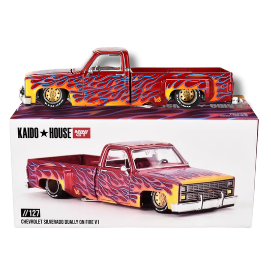 Kaido House 1:64 Chevy Silverado Dually Fire Collectible