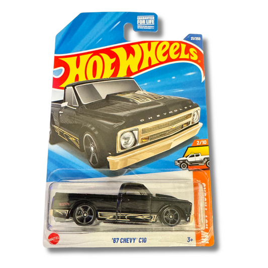 Hot Wheels '67 Chevy C10 – Matte Black & Gold Muscle | Die-Cast Truck 1:64