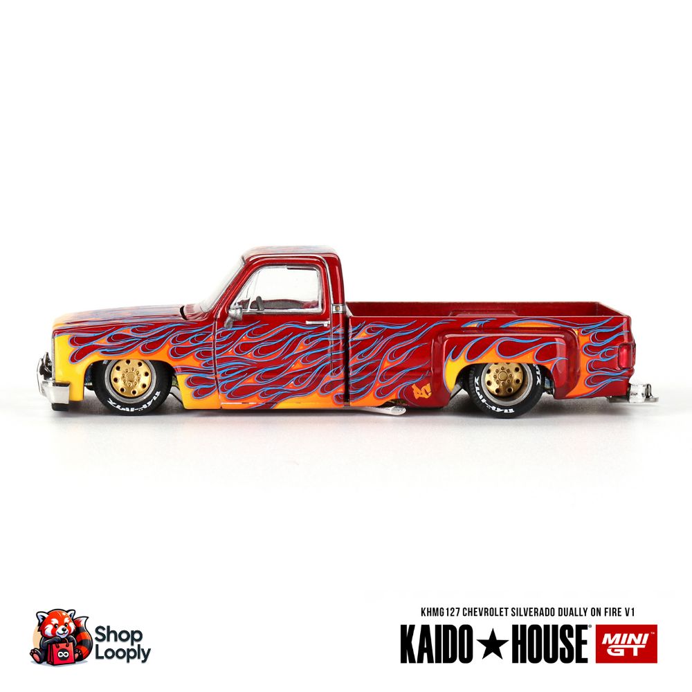 Kaido House 1:64 Chevy Silverado Dually Fire Collectible
