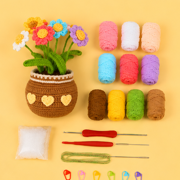 Blooming Flower Pot Crochet Kit