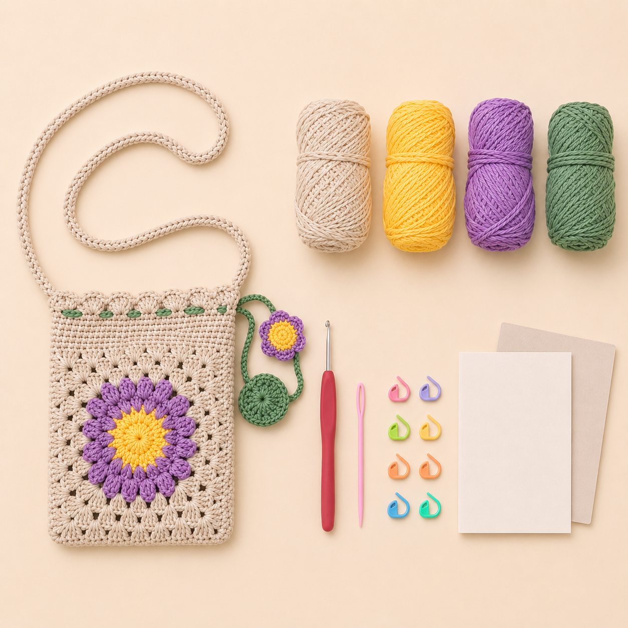 Sunflower Phone Bag Crochet Kit