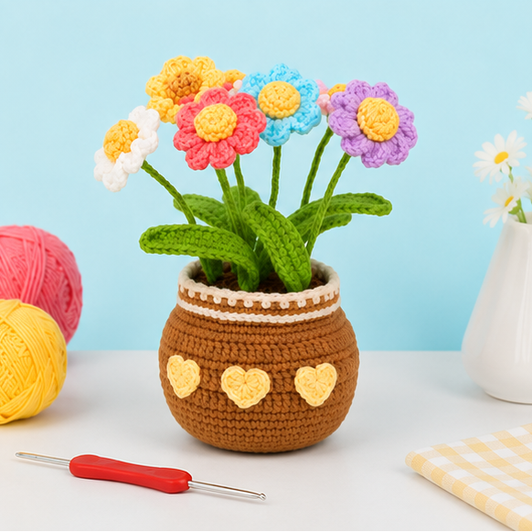 Blooming Flower Pot Crochet Kit