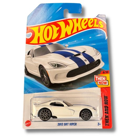Hot Wheels 2013 SRT Viper – White with Blue Stripes! - 🚚 Free Shipping Included!