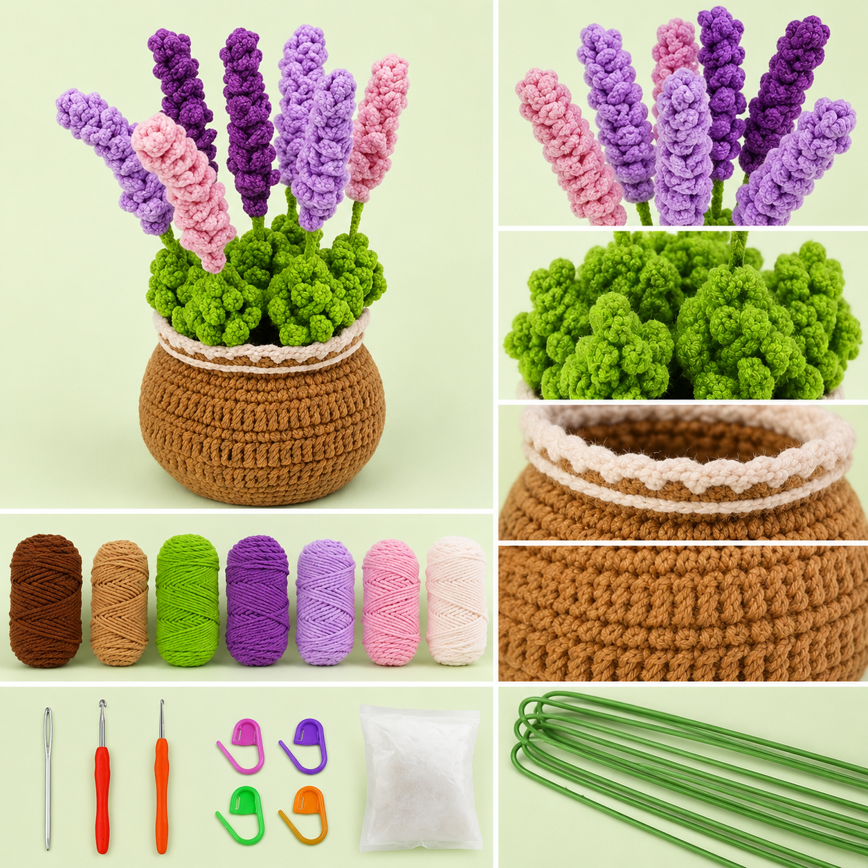 Lavender Flower Pot Crochet Kit