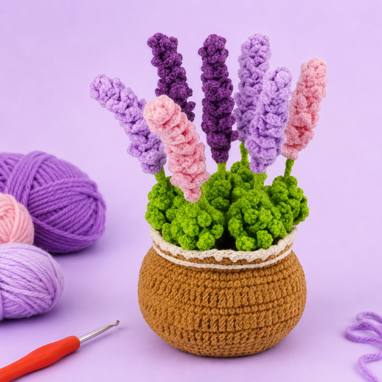 Lavender Flower Pot Crochet Kit